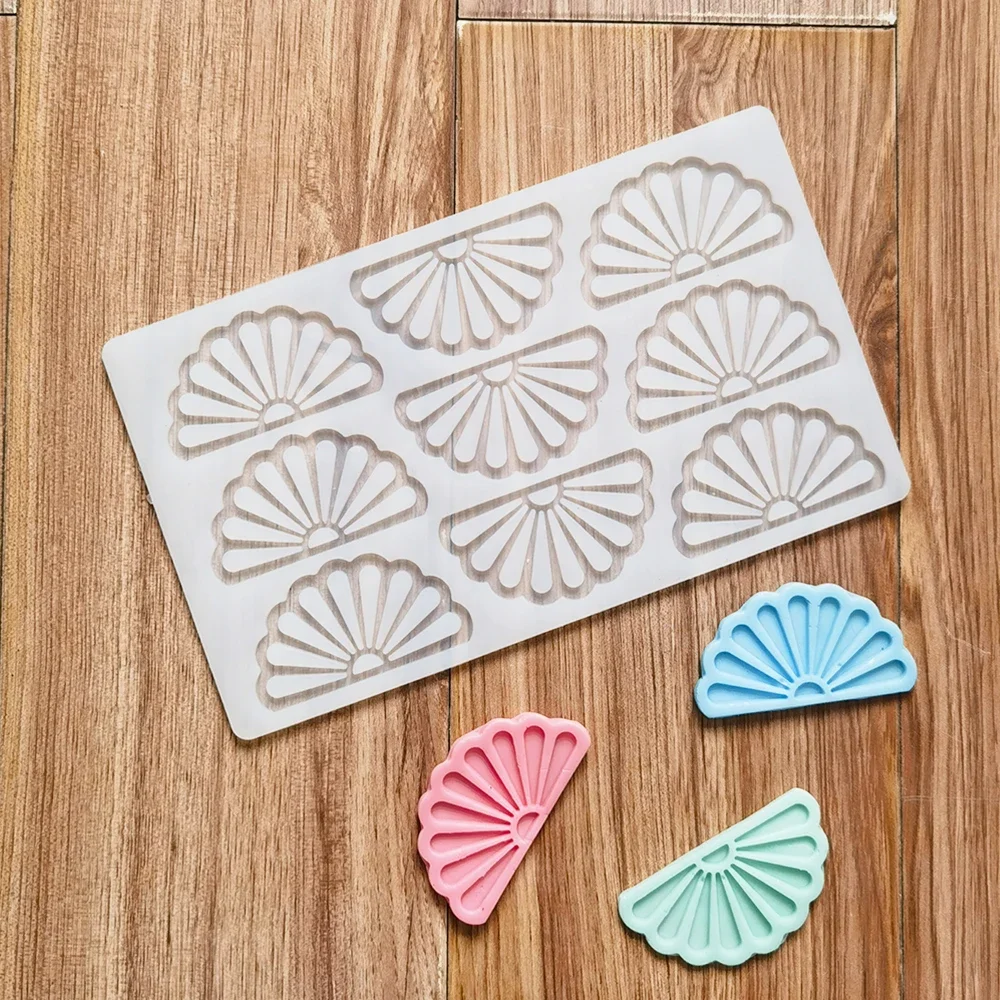 

Hollow out fan chocolate silicone mold DIY candy pudding dessert mold cake decoration plugin kitchen baking utensils