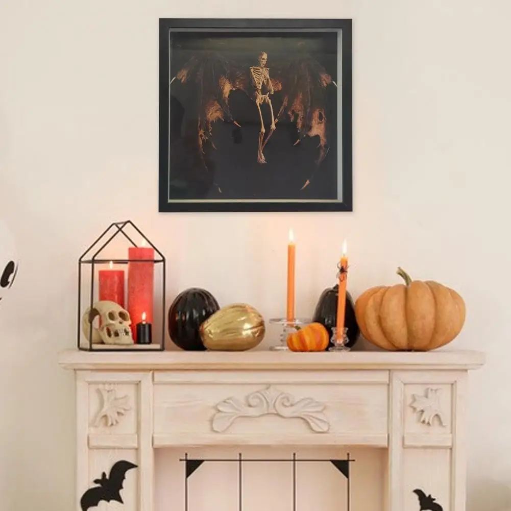 Украшение из смолы в виде летучей мыши скелета темный таинственный декор