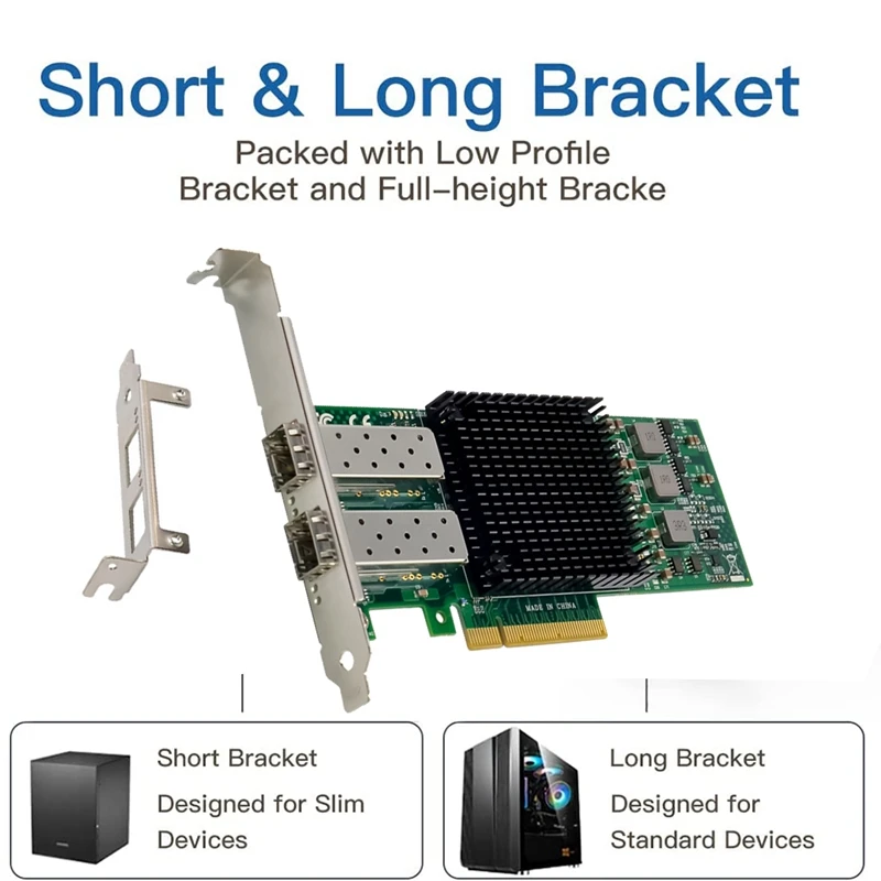 

Сетевая карта ST7321 для Broadcom Netxtreme BCM57810 Pciex8 до 2XSFP, оптическая волоконная LC 10 Gigabit Ethernet Сетевая карта