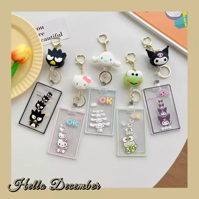 

Sanrio Kawaii Kuromi Cinnamoroll кукла голова против потери прозрачная акриловая банковская карта с регулируемой и легко вытащить подарок