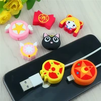 anime cartoon cable bite protector for iphone organizer holder cute sailor moon cable winder cover data line cord protective