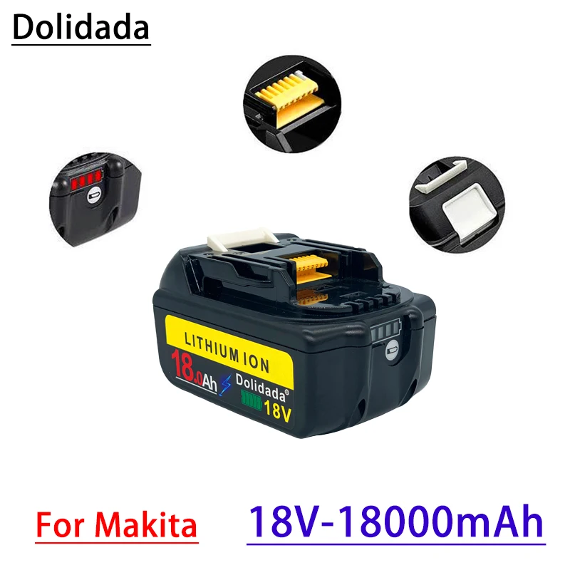 

Rechargeable Li-Ion Battery 18V 18000mAh Black Fast Charge Longer Run Time For Makita Bl1880 Bl1860 Bl1830