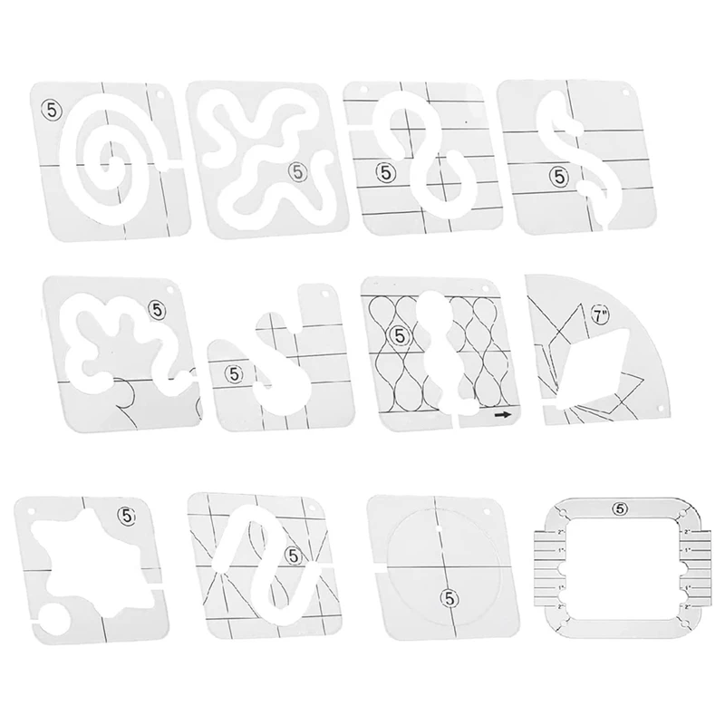 

12 шт., акриловые шаблоны для стёганых изделий