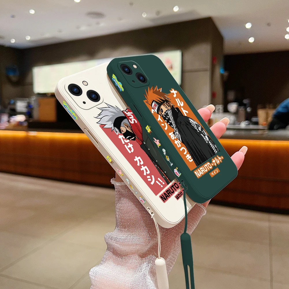 Чехол Narutos Itachis Sasukes для iPhone 15 14 13 12 11 Pro Max Mini X XR XS MAX SE20 8 7 Plus, чехлы с ремешком на руку