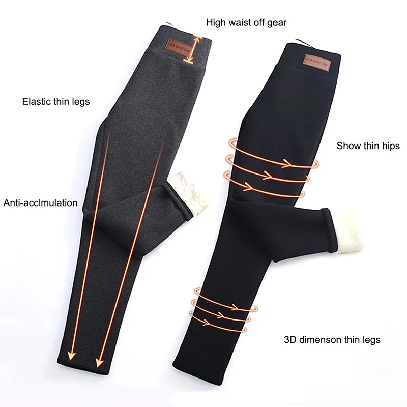 Women Winter Warm Leggings High Waist Pants Velvet Thick Legging For Women Stretch Thicken Legging Slim Warm Leggings