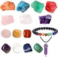 healing crystals set 7 chakra crystals kit raw stones lava bracelet necklaces for anxiety spiritual love energy meditation yoga