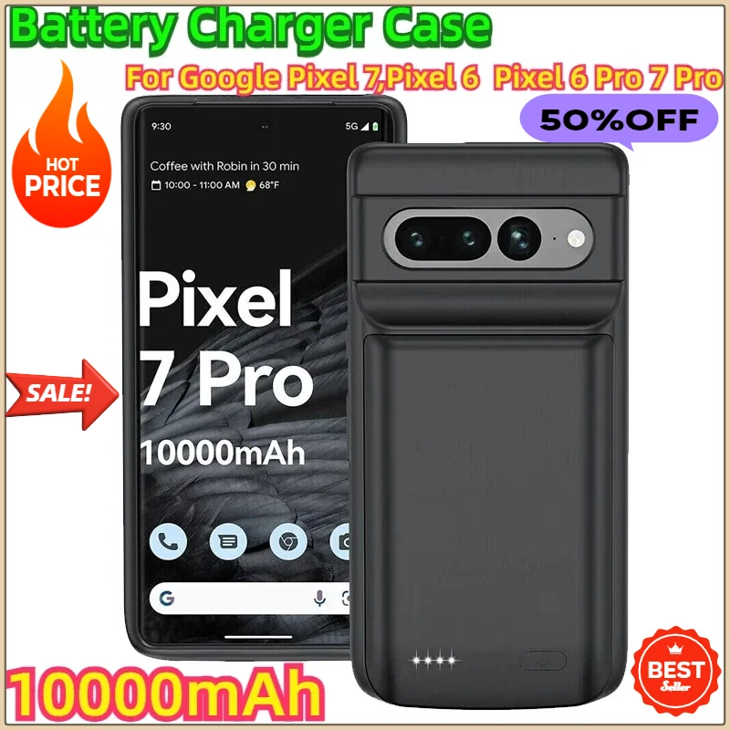 Для Pixel 6 Pro 7 Google 10000 мАч зарядное устройство внешний аккумулятор зарядный чехол