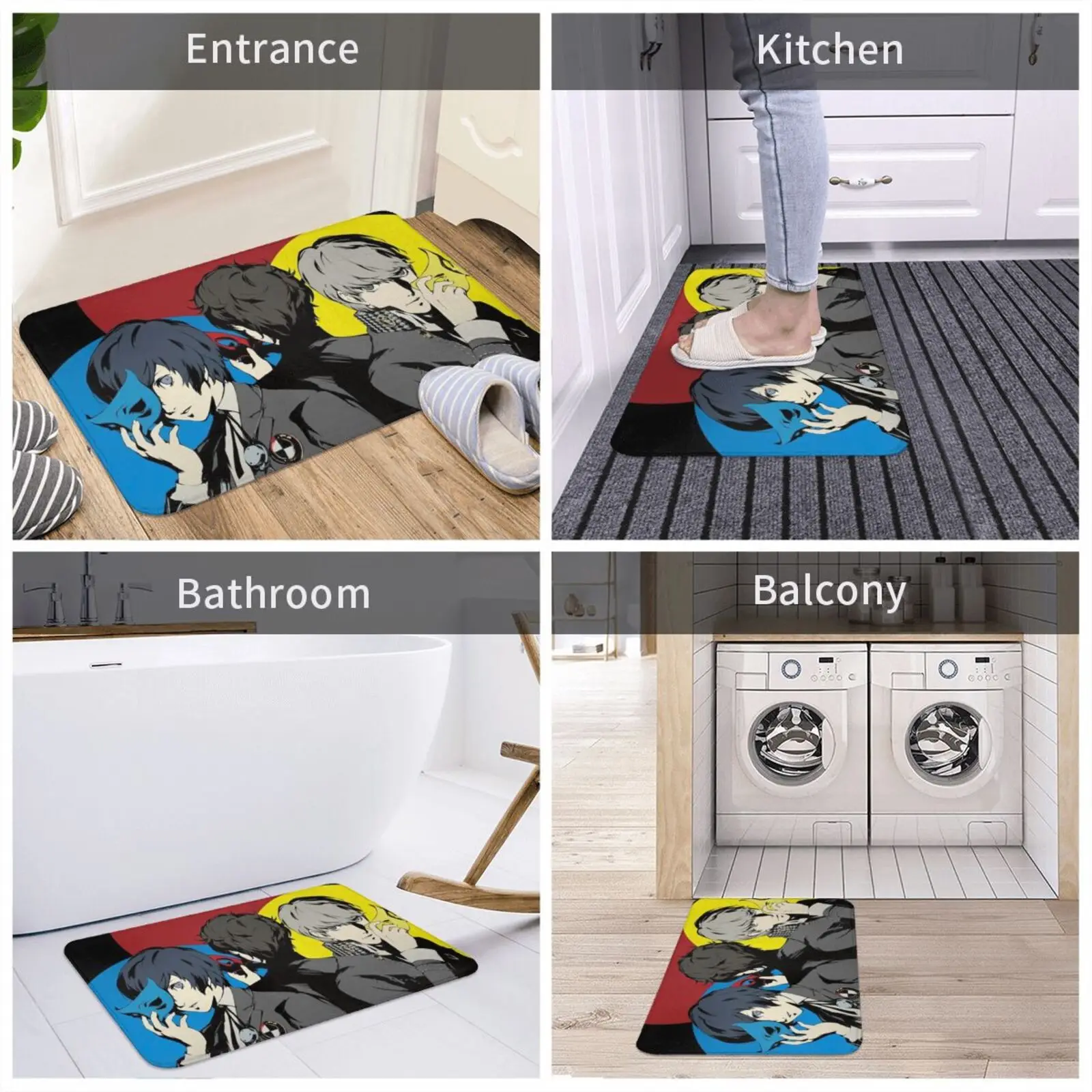 『 Persona 』 коврик для героев мультфильма нескользящий впитывающий воду дверной 5