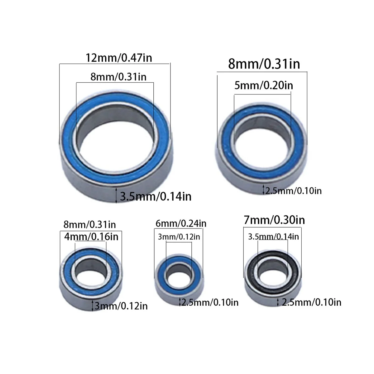 

22Pcs Steel Sealed Bearing Kit 9745 for TRX4M 1/18 RC Crawler Car Upgrade Parts Accessories