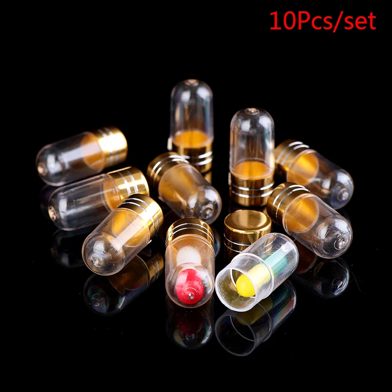 

10Pcs Empty Clear Pill Case Bottle Container Capsule Shell Splitters Holder Box