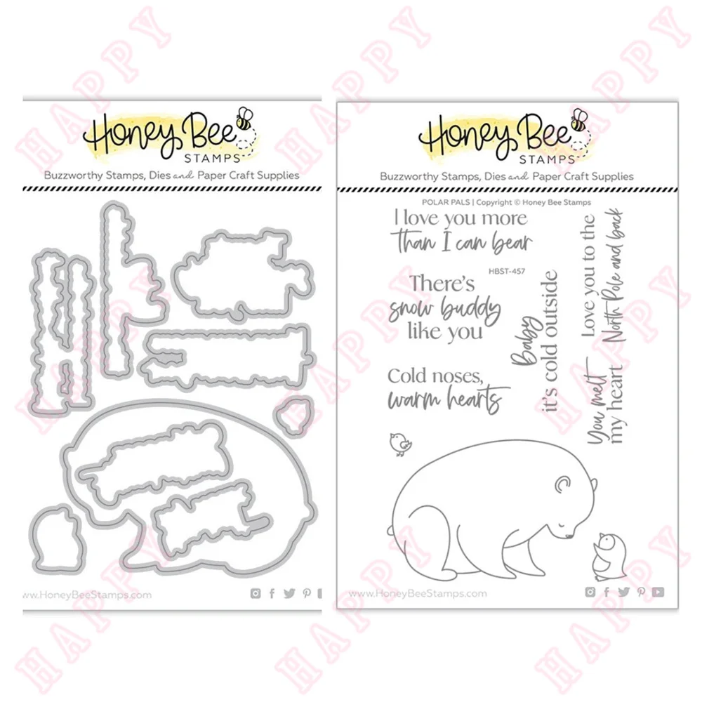 

New Metal Cutting Dies And Stamps Polar Pals Decoration For DIY Scrapbooking Diary Album Paper Template Card Embossing Handcraft