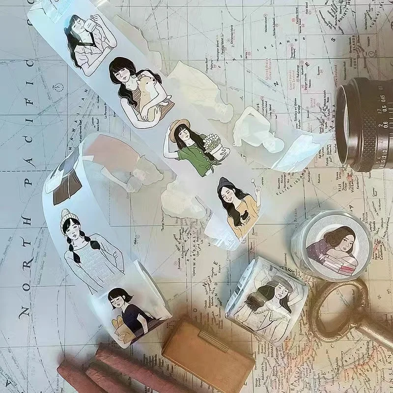 

Lovely Little Days Girl Washi PET Tape for Card Making DIY Scrapbooking Decorative Sticker