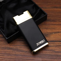 zorro inflatable windproof turbo lighter metal ultra thin cigarette accessories torch butane lighters men high end business gift