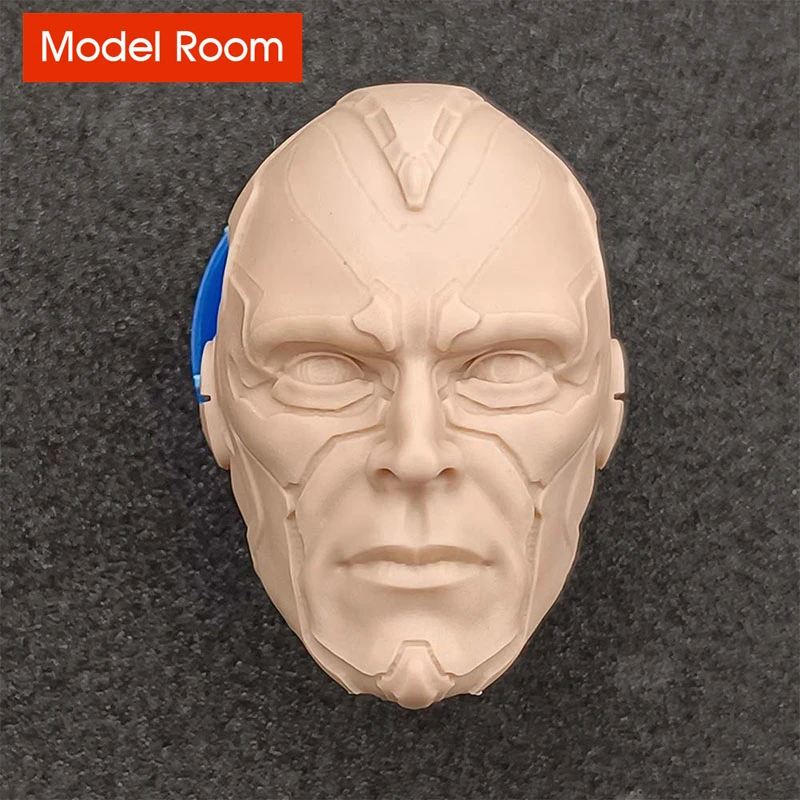 

Unpainted 1/6 Vision Paul Bettany Head Sculpt Carving Model Fit 12'' Male Soldier Action Figure Body Dolls for Fans DIY