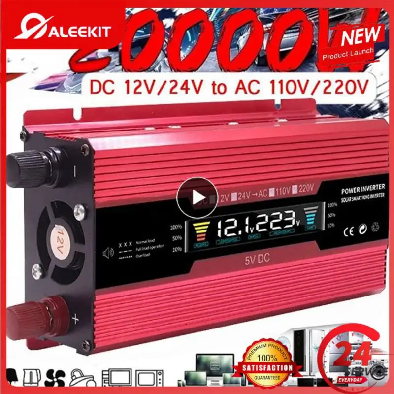 

Portable Car Inverter Solar Inverter Dc12v To Ac 220v Sine Wave Voltage Converter Adapter Multifunctional Universal 20000w