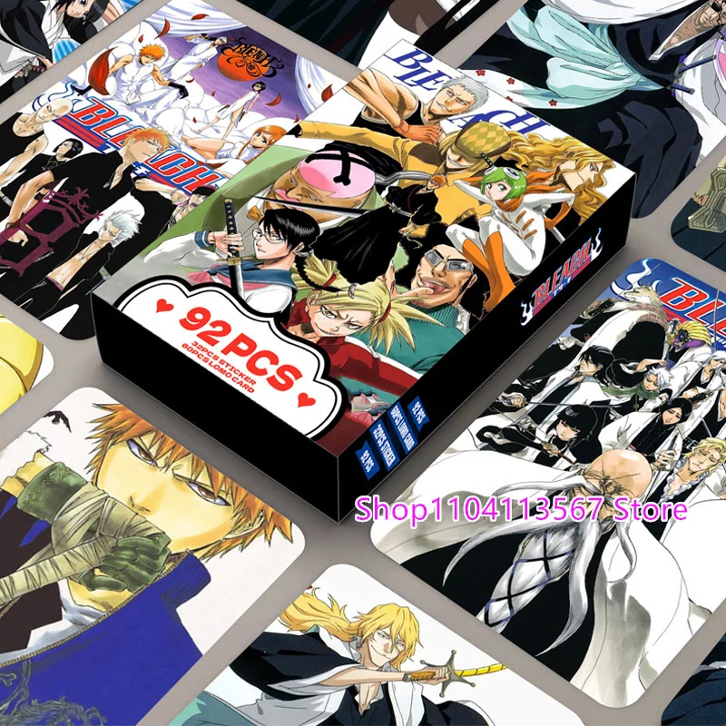 Фото Интерактивная карта Bleach в штучной упаковке, 92 шт., Kurosaki Ichigo Kuchiki Rukia, периферийные коллекционные карты с героями мультфильмов аниме, карты ЛОМО №1