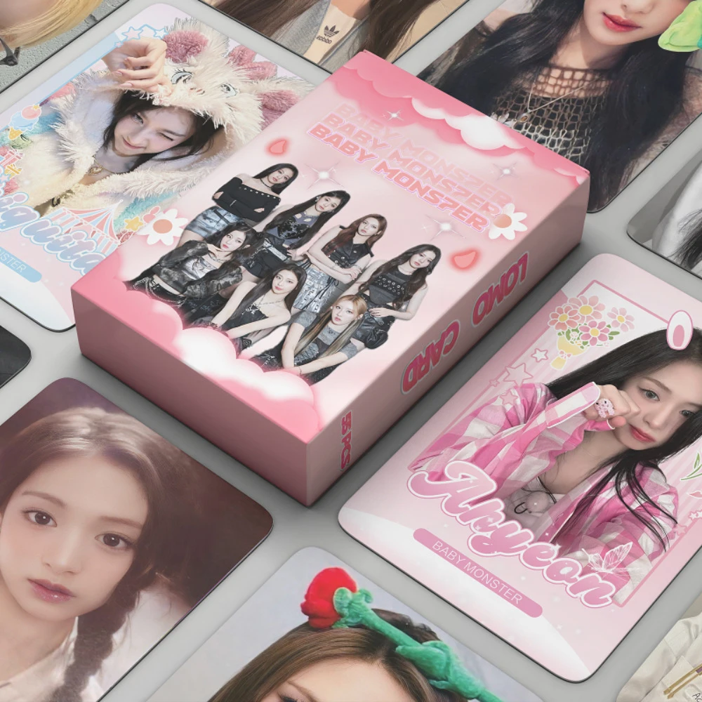 55 шт./компл. Kpop BABYMONSTER лазерная открытка в штучной упаковке высокого качества HD