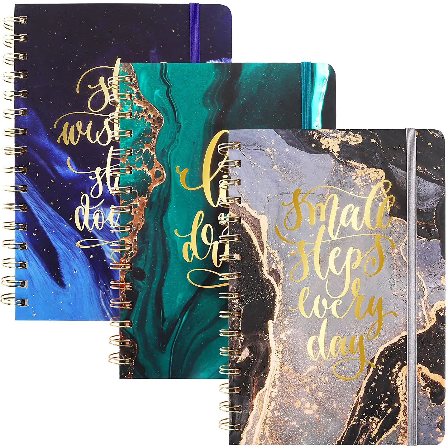 

3 Pack A5 Hardcover Spiral Notebook College Ruled Notebook, 5.5" X8.3" 80 Sheets Lined Journal for School Office Home