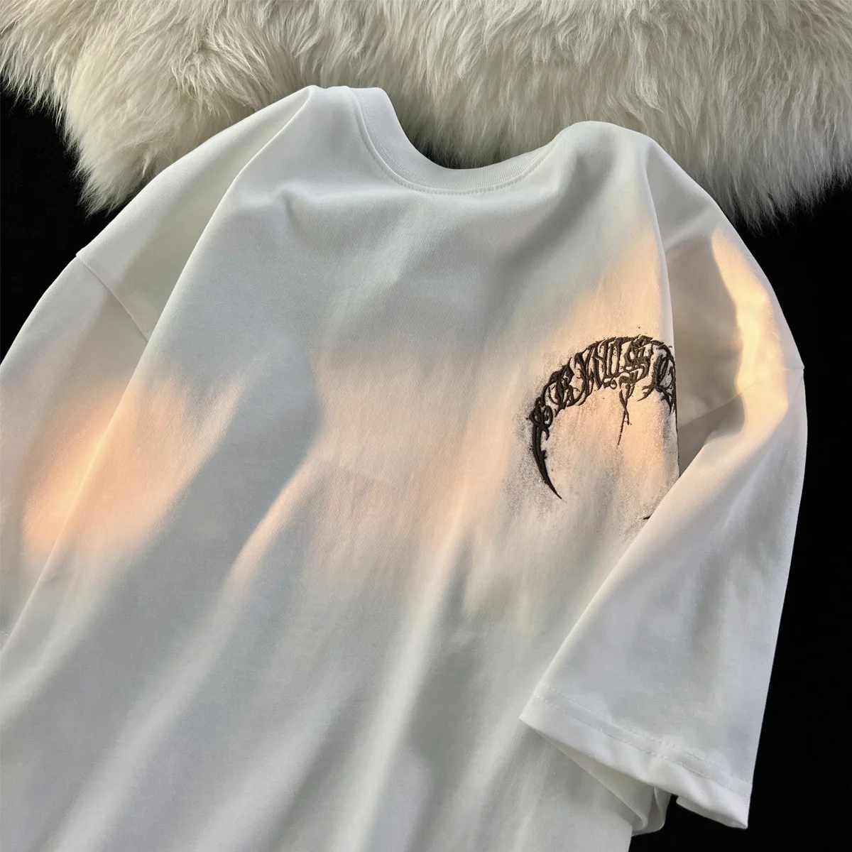 

Fashion Streetwear Graphic Tee Unisex Oversized Tops Gothic Women's T-Shirt Grunge 90s Aesthetic Goth Letter Cotton T Shirt Lady