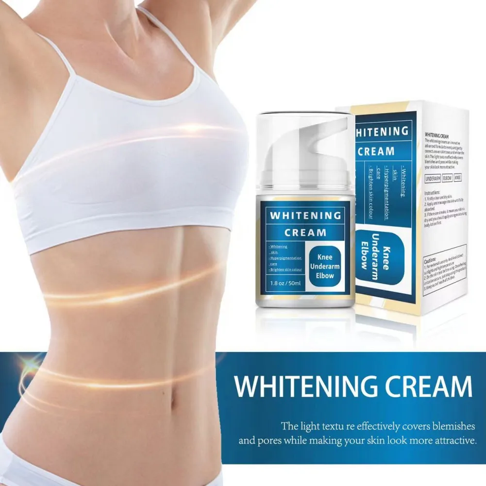 

50ml Body Whitening Cream Armpit Knee Elbows Underarm Dard Dry Moisturizing Nourishing Brighten Skin Tone Beauty Health Care