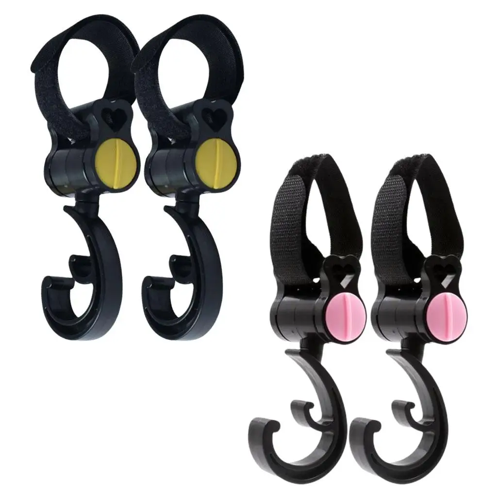 

2Pcs Baby Stroller Hook Multipurpose Shopping Bag Hanger Non-Slip for Bike