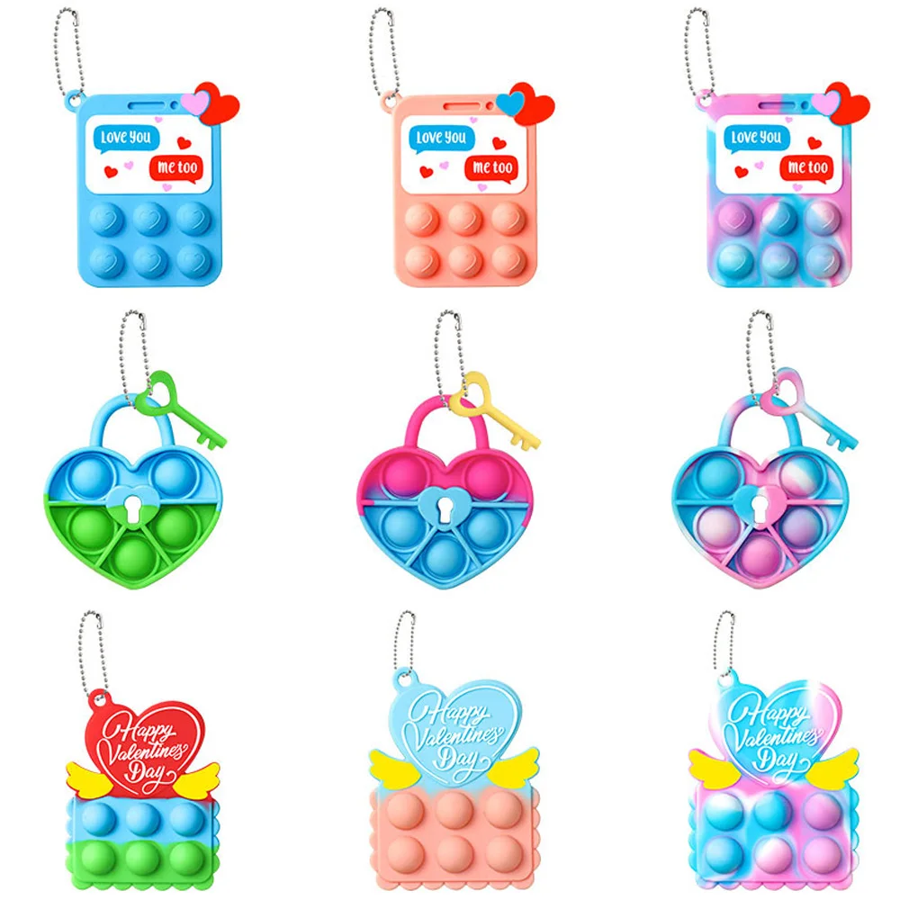 

Игрушки Figet POP IT POPITS подвеска на День святого Валентина Kawaii брелок сжимаемые игрушки для снятия стресса медленно восстанавливающие форму сж...