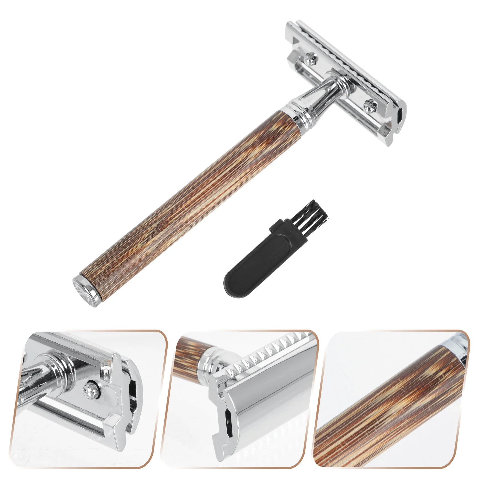 

Straight Vintage Double-sided Shaver Beard Clean Tool Portable Manual Safety