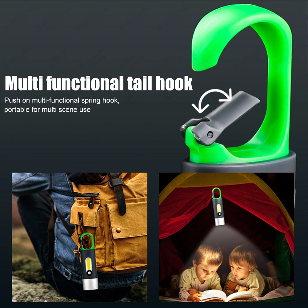 

Светодиодный портативный COB-фонарик, наружное освещение, 4 режима, Тип C, зарядка через USB, для пеших прогулок, приключений, экстренных ситуаци...