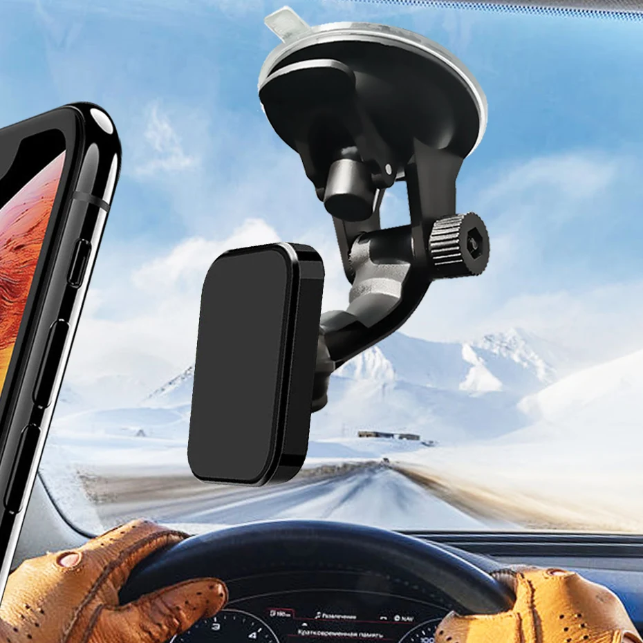 

Soporte magnético de teléfono móvil para coche, soporte con ventosa para parabrisas, 360 grados, para iPhone, Xiaomi, Samsung,