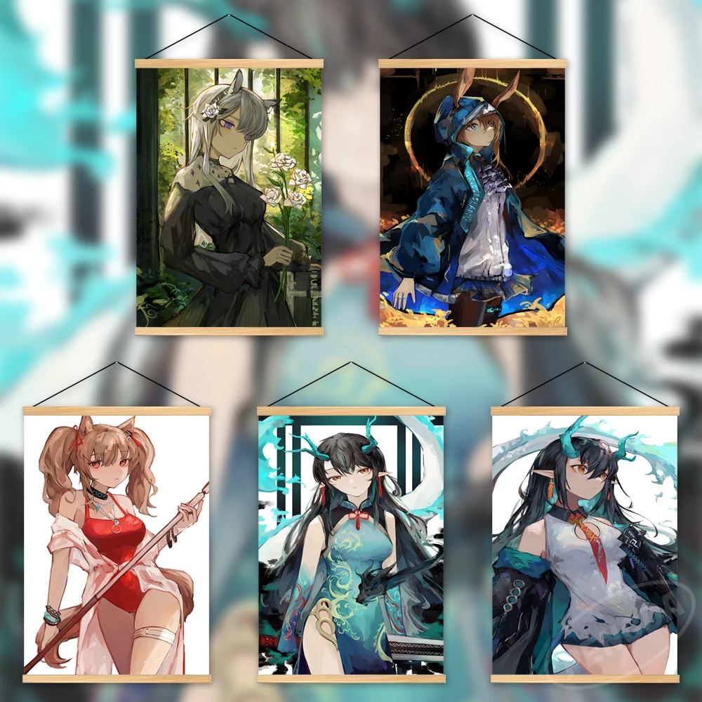 

Художественное полотно для украшения дома, деревянный подвесной художественный настенный плакат с изображением рыцарей, аниме Модульная к...