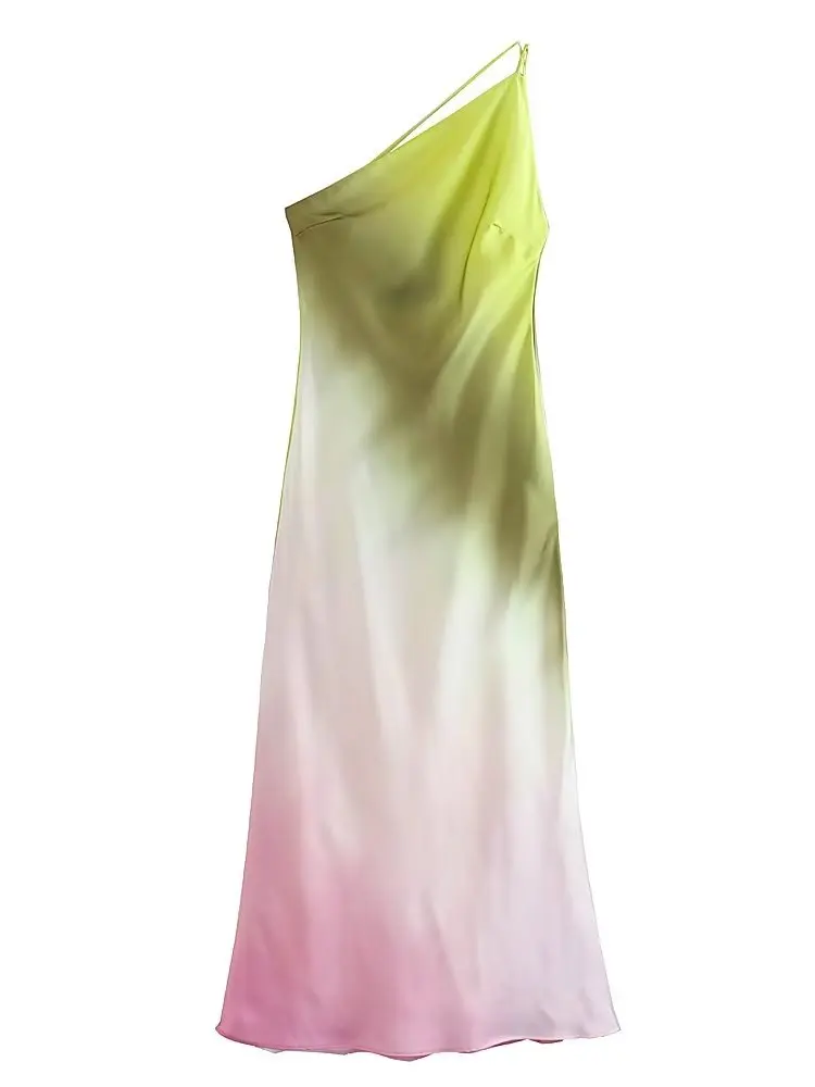 

MESTTRAF женское модное Y2K платье миди с принтом тай-дай пикантное асимметричное платье с воротником и тонкими бретельками женские платья Vestidos
