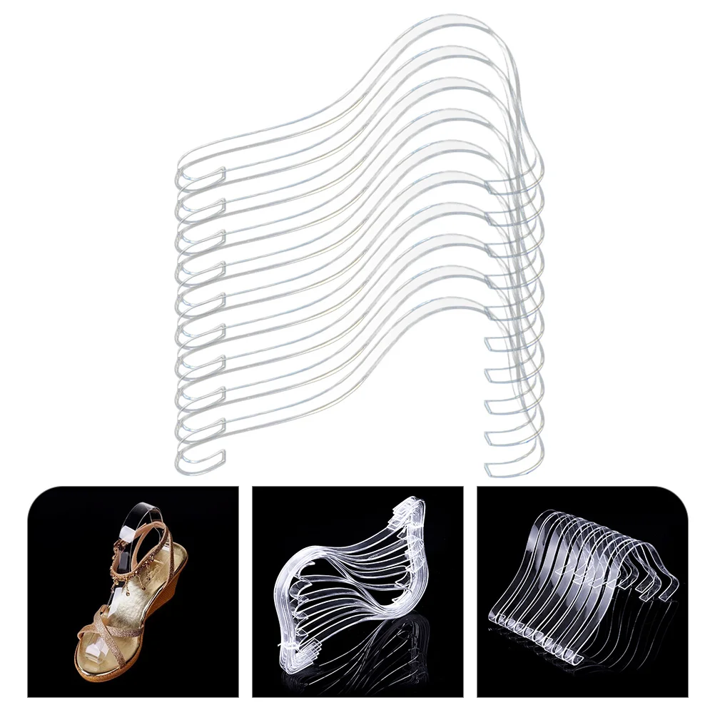 

10 Pcs Shoe Tray Display Stand Sandal Shoes Rack Holders Clear Sandals Store Acrylic Stands Elastic Stretcher