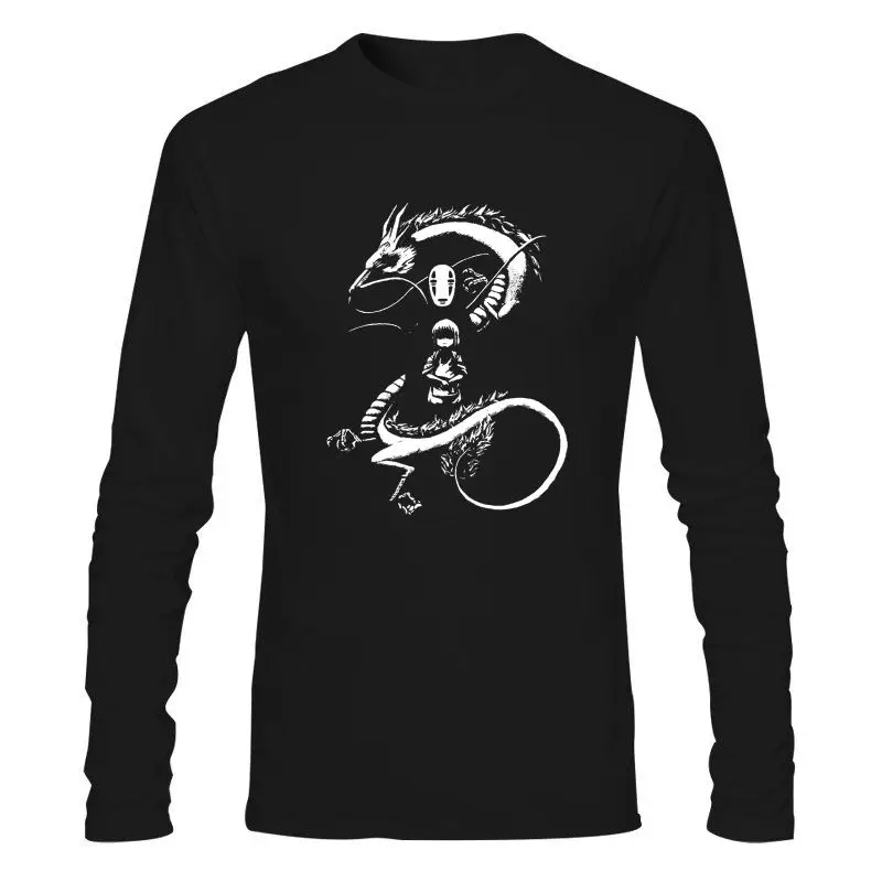 

Man Clothing New T-Shirt Men Men Spirited Away Dragon Silhouette Black
