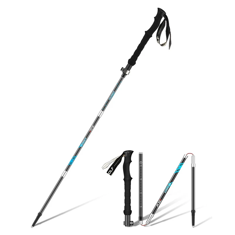 

Ultra-light Folding Walking Trekking Stick Camping Hiking Crutches Outdoor Alpenstocks Equipment Mountaineering Non-slip Pole