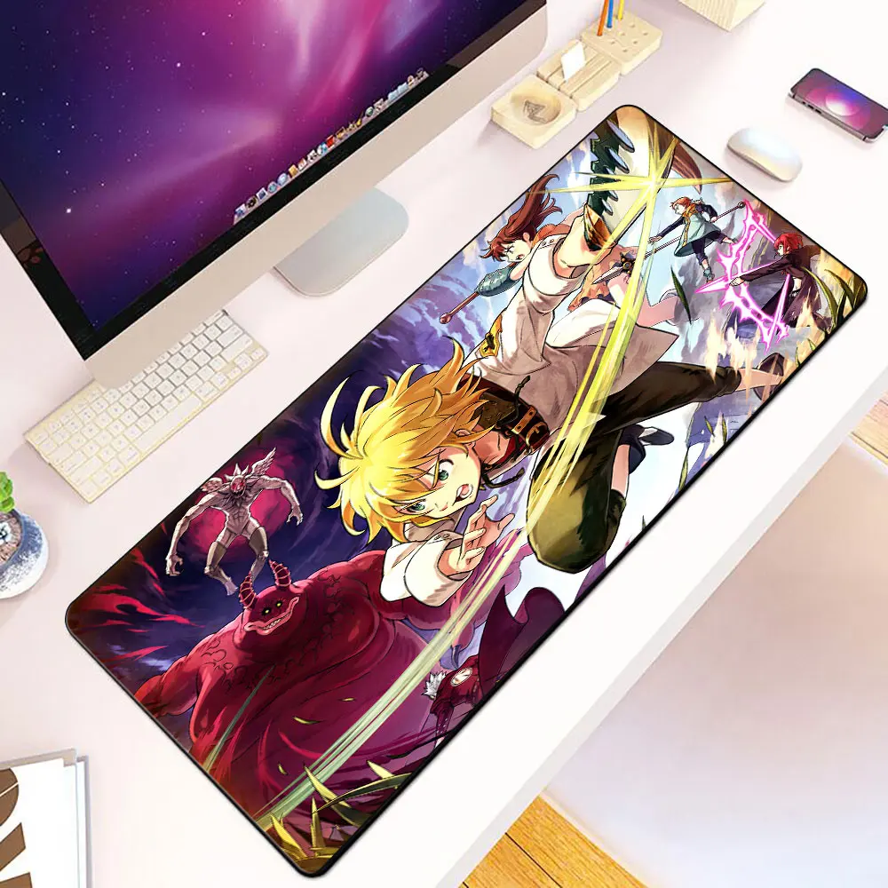 The Seven Deadly Sins Mousepad HD Printing Computer Gamers Locking Edge Non-slip Mouse Pad XXL90x40cm Keyboard PC Desk Pad