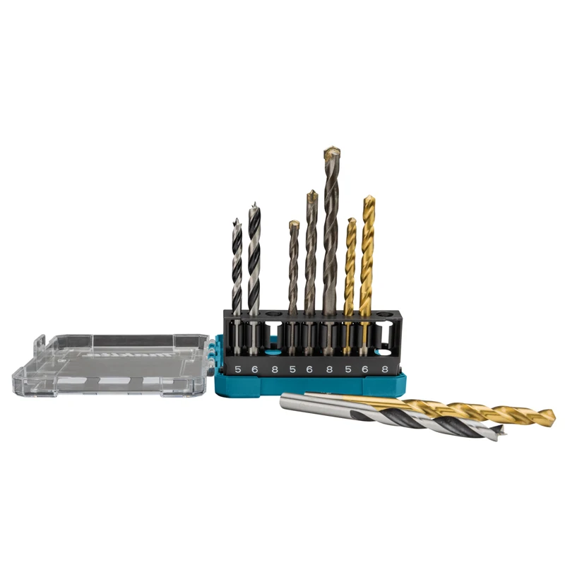 Набор сверл Makita D-71962 комплект из 9 насадок с прямым хвостовиком для работ по