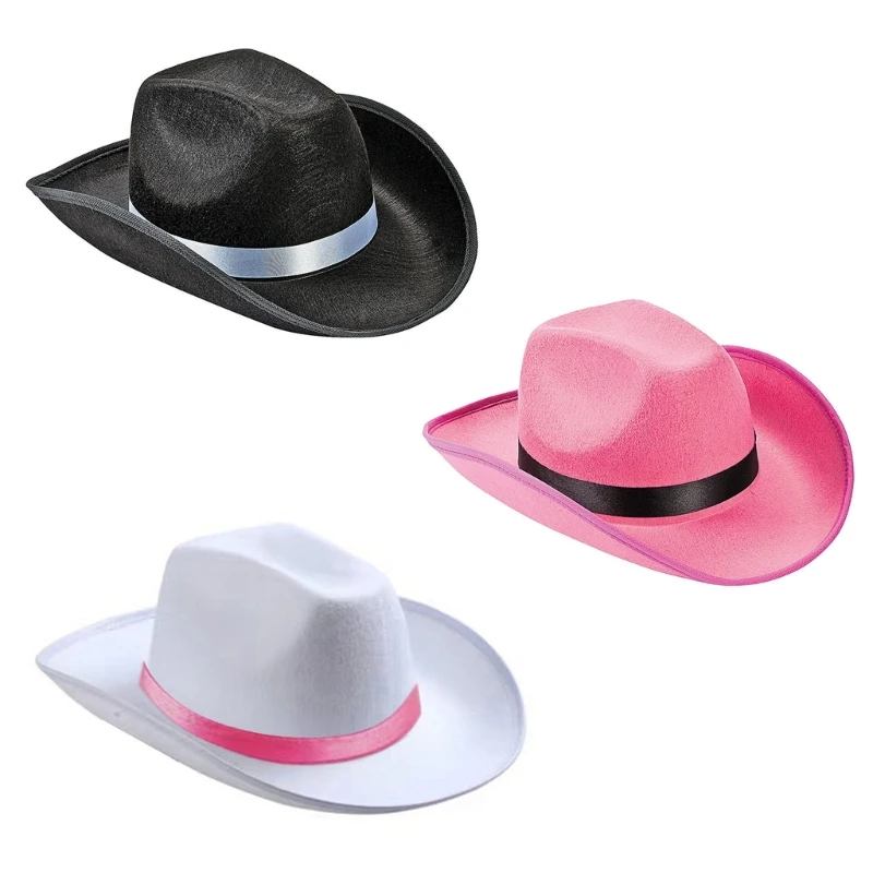 

Adults Cowboy Hat with Ribbon Multipurpose Household Head Decorative Hat Ornament for Indoor Outdoor Traveling Camping
