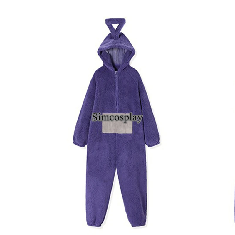 ELEIMOS Adult Teletubbies Costumes Disi Onesies Lala Cosplay Pajamas Animal Sleepwear Jumpsuit Halloween Christmas Outfit