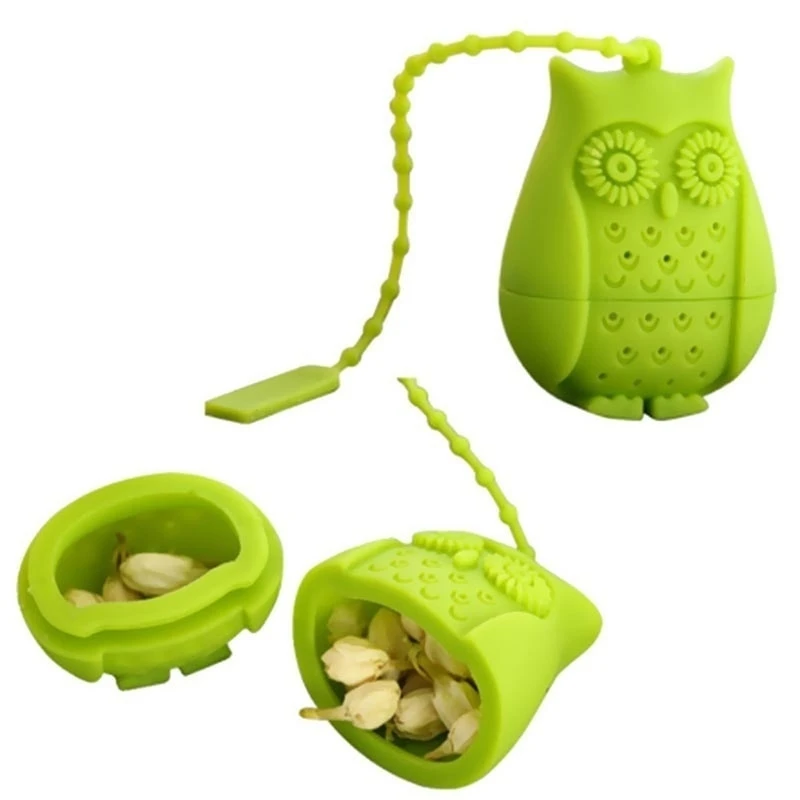 

New Silicone Owl Loose Tea Infuser Filter Strainer Novelty Perforated Bird Gifts(Color: Random)