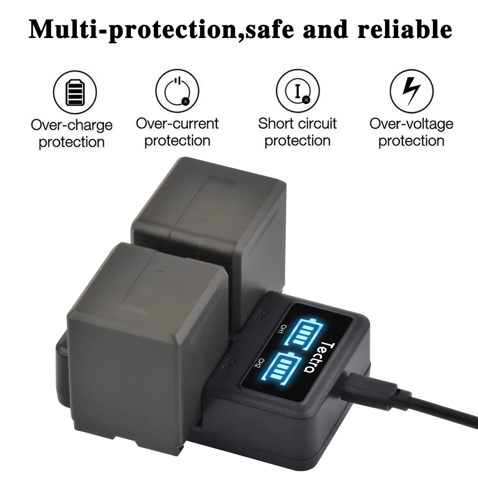 Аккумулятор VW-VBG260 4500 мАч/двойное зарядное устройство для видеокамер Panasonic SDR-H40