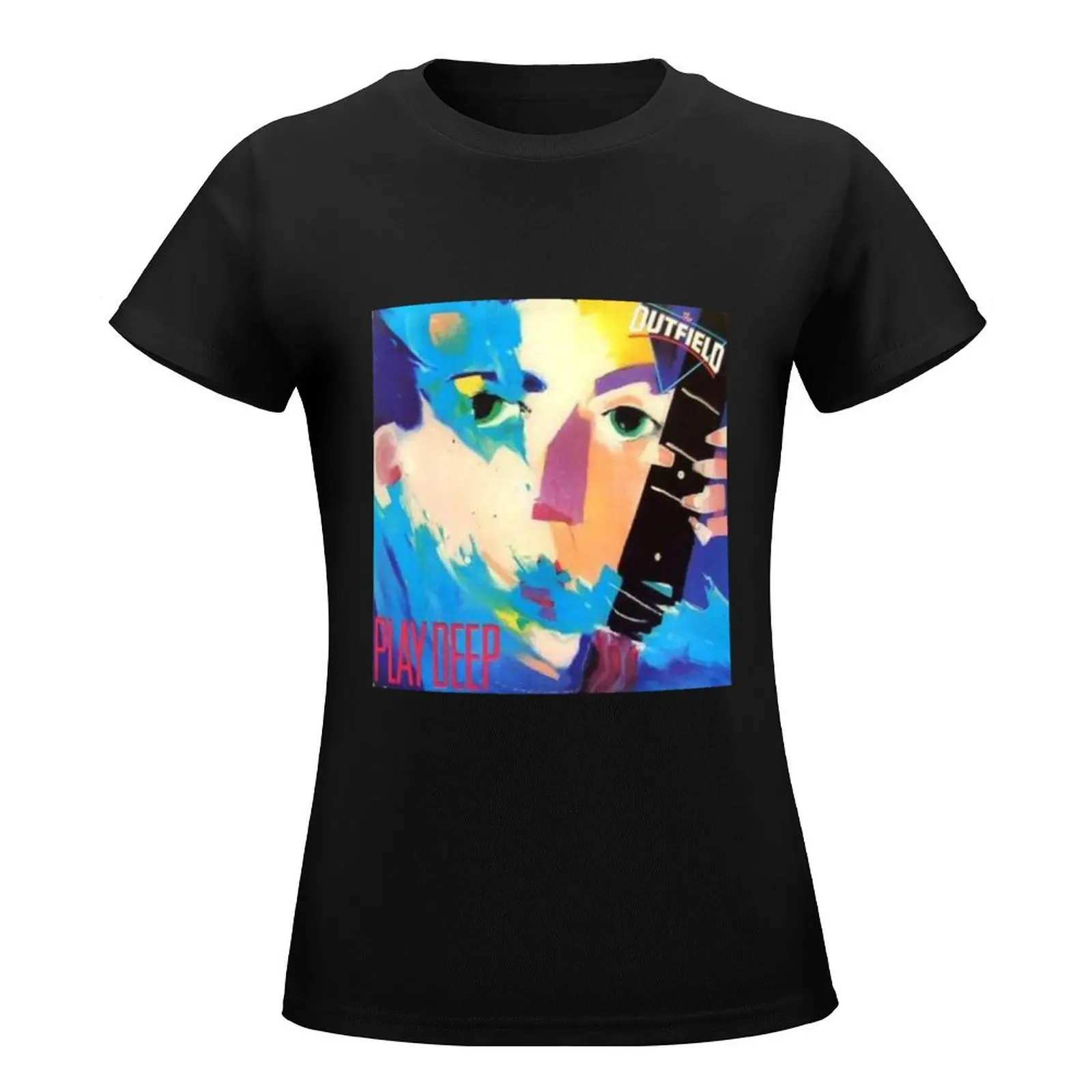 Женская футболка с глубоким принтом The Outfield Play