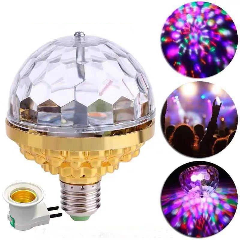 

Colorful Rotating Magic Ball Lamp7-color Disco Flash Magic Ball Bulb With Socket Spinning Decorative Lighting For Home Bar Party