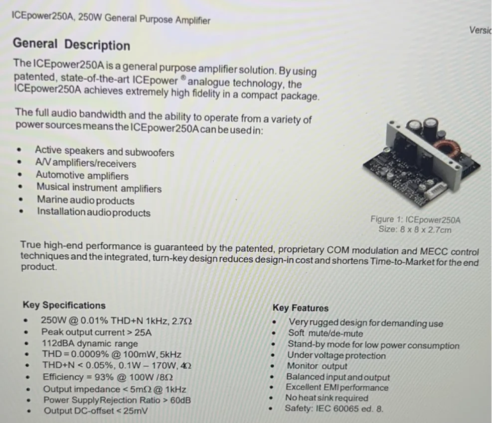 Новый модуль усилителя Icepower250A новый оригинальный и подлинный.