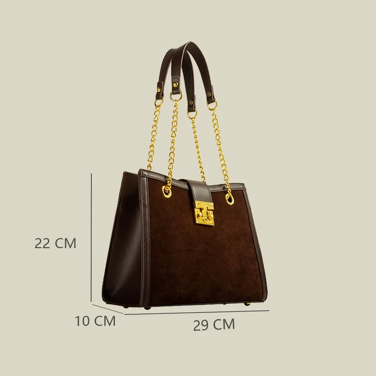 Зимняя матовая кожаная женская сумка модная на плечо с цепочкой повседневная