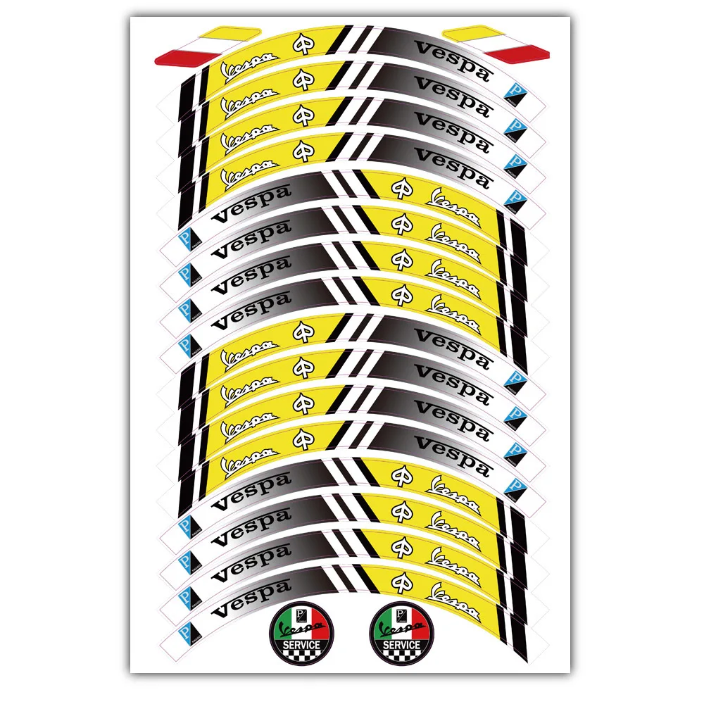 Наклейка на колесо для piagjo Vespa GTS GTV 250 300 Sprint50 150 светоотражающая наклейка обод -