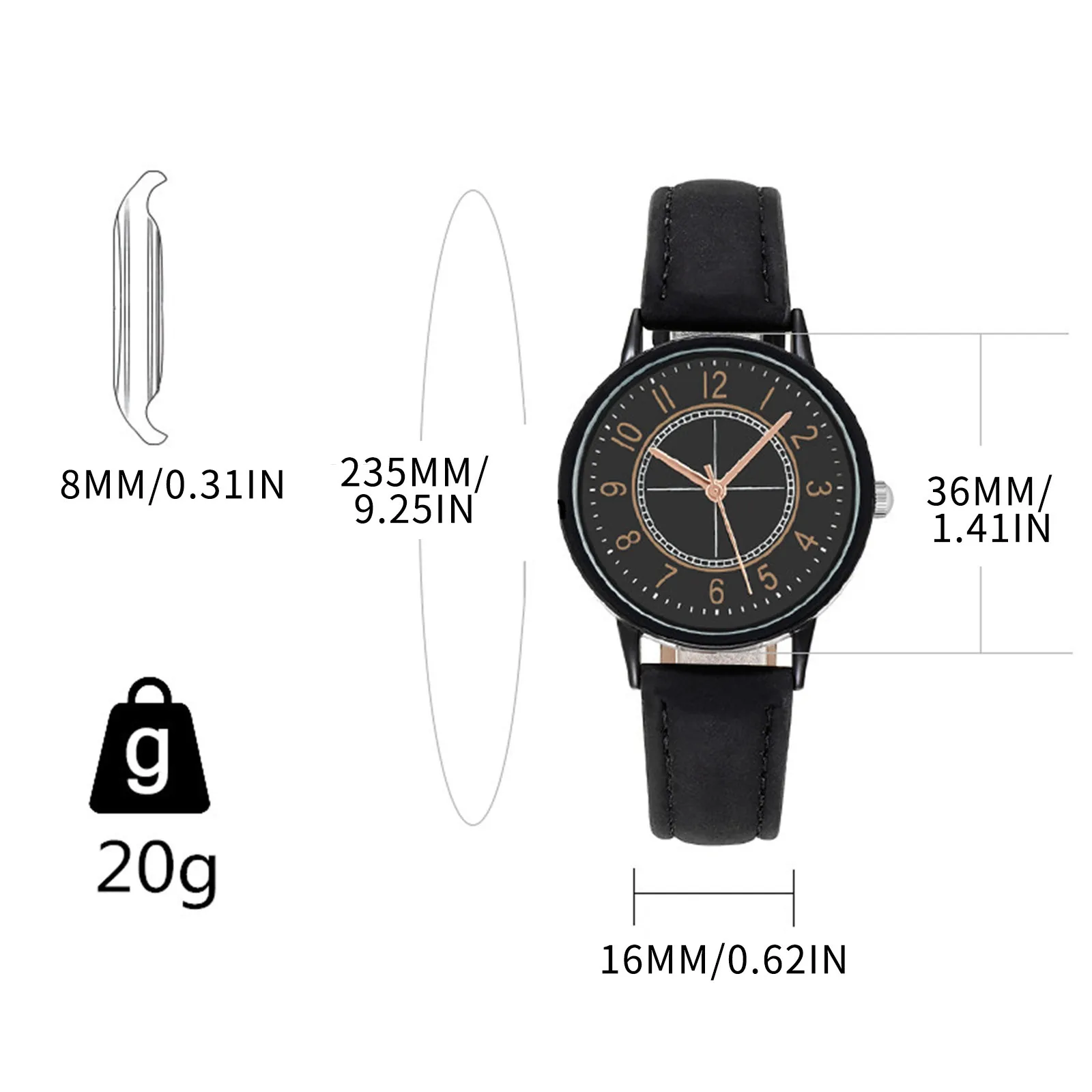 Фото Fashion Women's Watches Simple Casual Leather Belt Watches Digital Dial Retro Quartz Watch For Ladies Girls Gift №5
