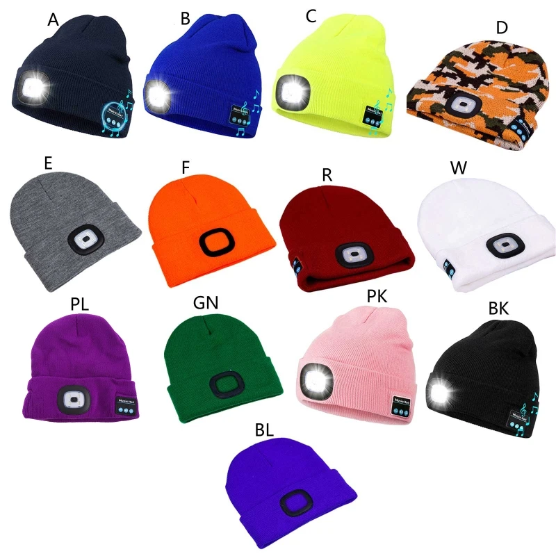 

Женская шапка со светящимся Bluetooth-совместимая шапка для вечеринки, дня рождения, для парада, хип-хопа, ночного бега, пешего туризма, Fishi