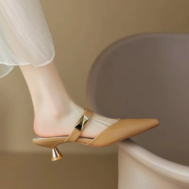 

Женские Модные босоножки с острым носком, Новинка лета 2023, женские туфли-лодочки, Осеннее Привлекательное платье с открытым носком, свадебная обувь на высоком каблуке