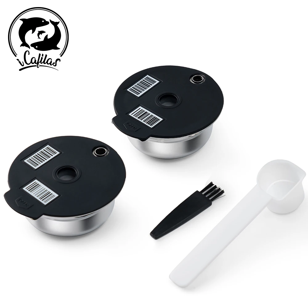 

iCafilas for Bosch Tassimo Stainless Steel Coffee Capsule Pod Refillable Filter Coffee Machine Silicone Cover 60/180/200/220ml