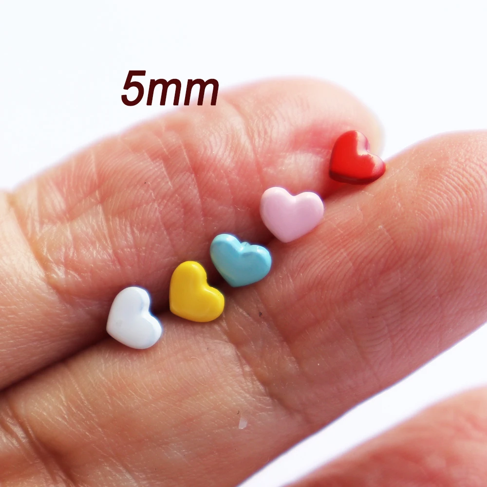 

50 шт. 5 мм маленькие пуговицы в форме сердца, металлические пуговицы для шитья для кукол, одежды, украшения «сделай сам» ob11, аксессуары для шарнирной куклы